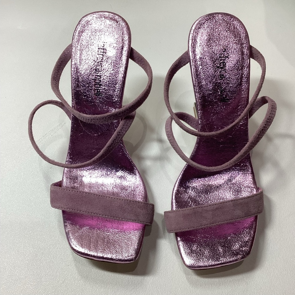 Jeffrey Campbell Geometric Sandal Pink  Suede Metallic - Picture 11 of 16